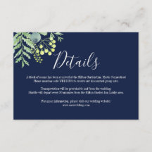 Tarjeta de datos del Boda floral del eucalipto de