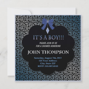 Tarjeta de decoración Baby Shower Baby BOY Blue Ri