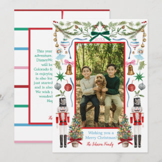 Tarjeta de decoración de colores Navidades acuátic