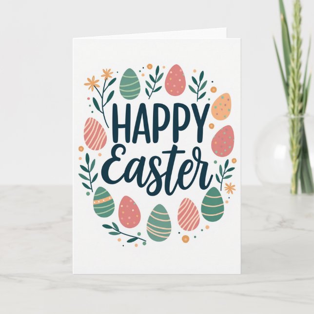 Tarjeta de decoración de Pascua feliz (Anverso)