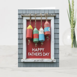 Tarjeta de decoración del Día del Padre costera