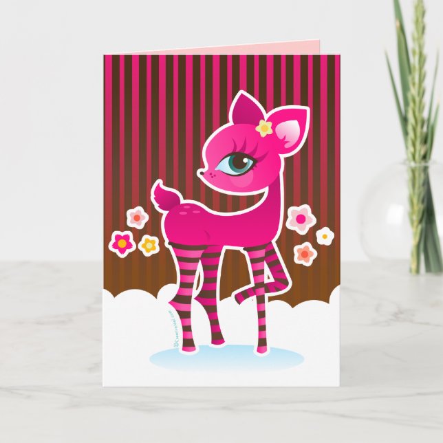 Tarjeta de decoración rosa y marrón (Anverso)