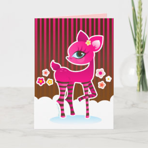 Tarjeta de decoración rosa y marrón