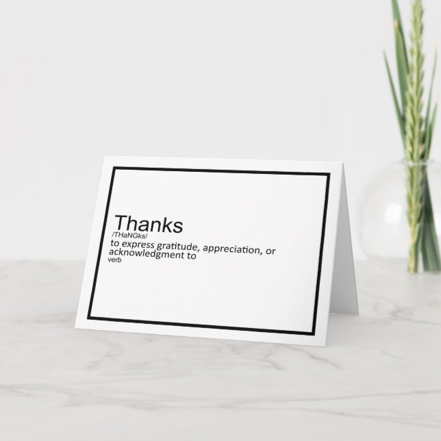 Tarjeta de definición de agradecimiento (Anverso)