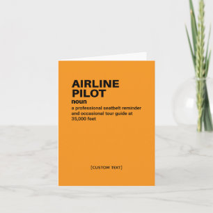 Tarjeta de definición de trabajo divertida del pil