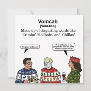 Tarjeta de definición de Vomcab: jerga de Navidad