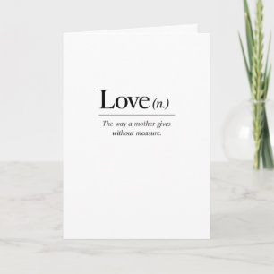 Tarjeta de definición del Día de la Madre Amor (n.