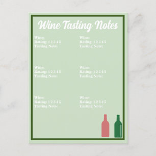 Tarjeta de degustación de vino