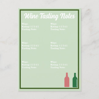 Tarjeta de degustación de vino