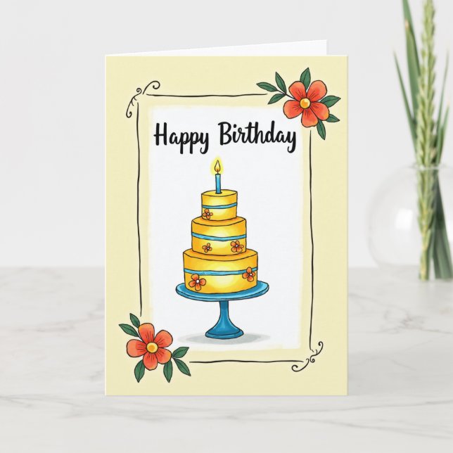 Tarjeta de Delicia Floral de Cumpleaños (Anverso)