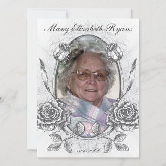 Tarjeta de descanso conmemorativa para Rosas flora