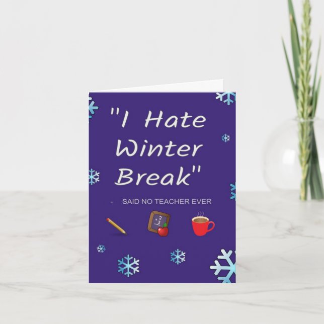 Tarjeta de descanso de invierno para profesores (Anverso)