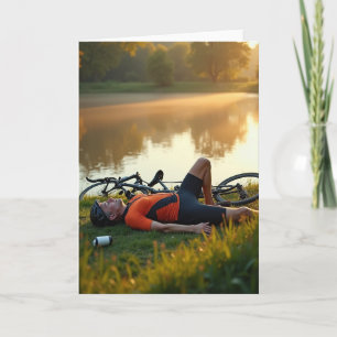Tarjeta de descanso del día de los padres dorados