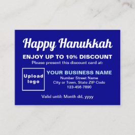 Tarjeta de descuento azul Hanukkah Business