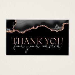 Tarjeta de descuento Black rosa gold agate