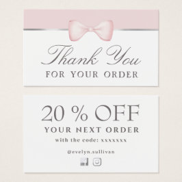 Tarjeta de descuento Coquette Pink bow