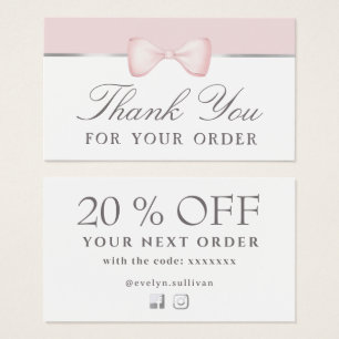 Tarjeta de descuento Coquette Pink bow