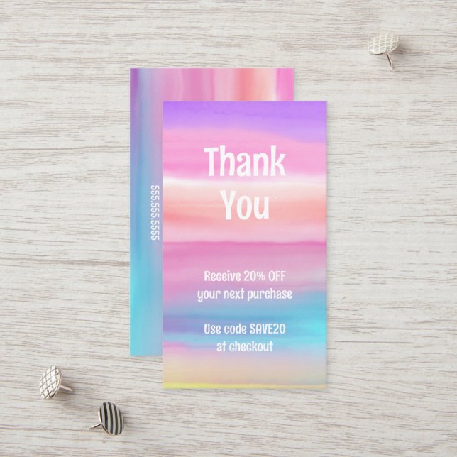 Tarjeta de descuento de acuarela (Anverso/Reverso In Situ)