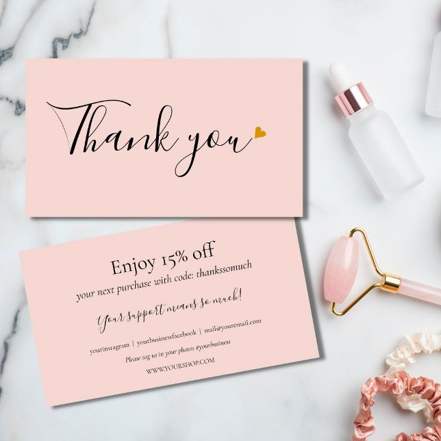 Tarjeta de descuento de agradecimiento elegante (Subido por el creador)