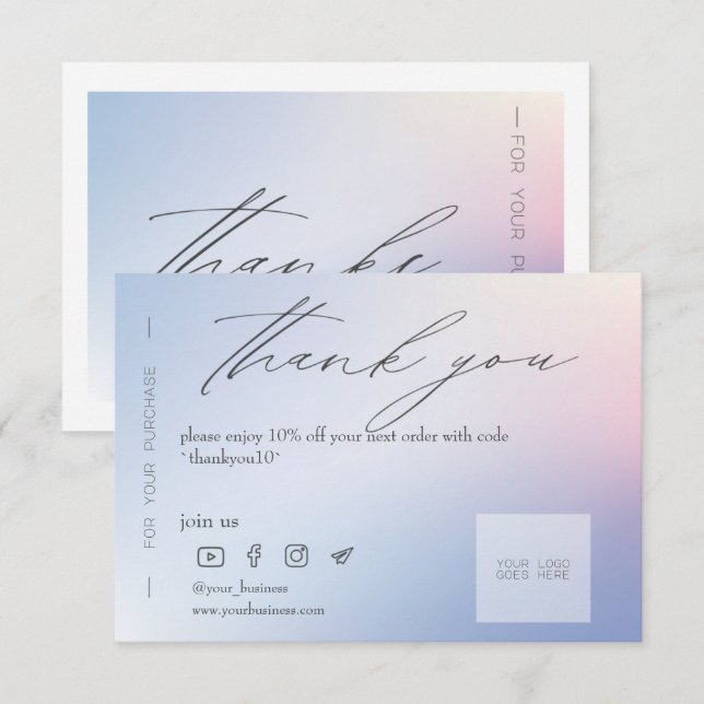 Tarjeta de descuento de Blue Gradient (Anverso / Reverso)