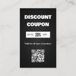 Tarjeta de descuento de código QR minimalista