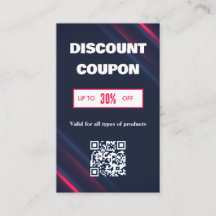 Tarjeta de descuento de código QR minimalista