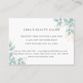 Tarjeta de descuento de Leafy moderna de color ver