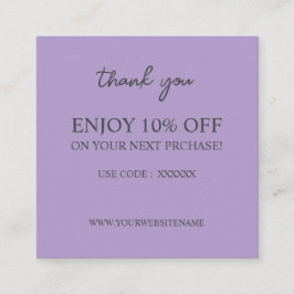 Tarjeta de descuento de personalizado púrpura mode