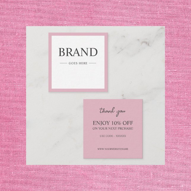 Tarjeta de descuento de personalizado rosa elegant (Subido por el creador)