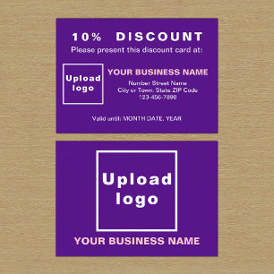 Tarjeta de descuento de Purple de Negocios