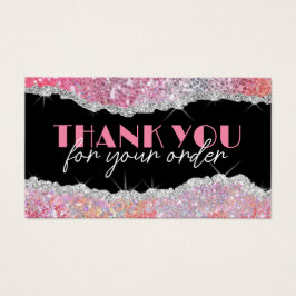 Tarjeta de descuento de purpurina chunky rosa