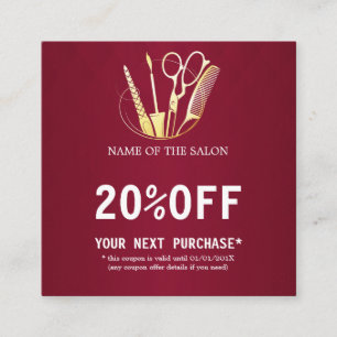 Tarjeta de descuento de salón de belleza y vino de