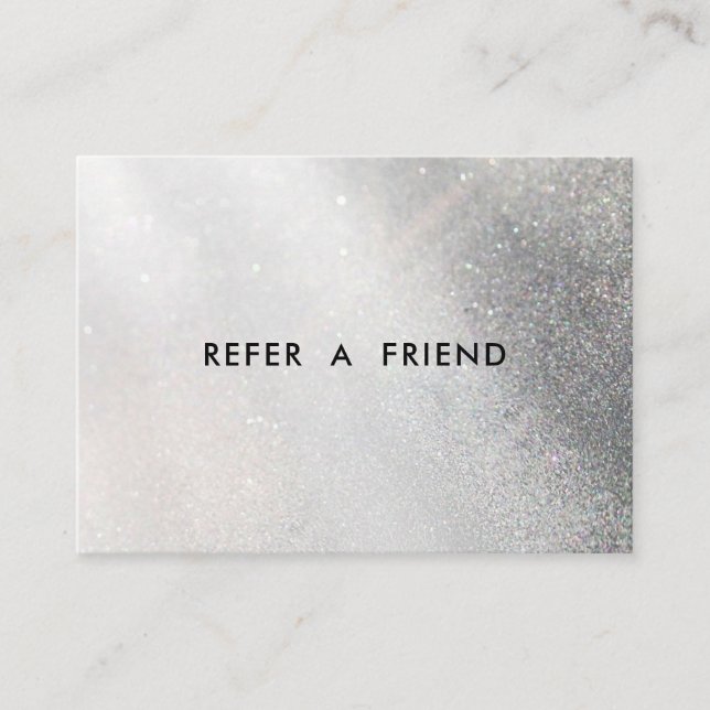 Tarjeta de descuento de salón Purpurina moderna (Anverso)