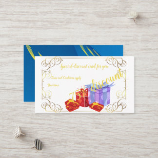 Tarjeta de descuento estándar de 3,5" x 2,0"