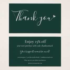 Tarjeta de descuento Gracias por comprar Emerald G