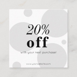 Tarjeta de descuento gris suave Minimalista