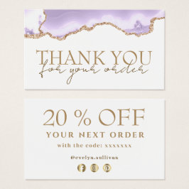 tarjeta de descuento lavender agate gracias