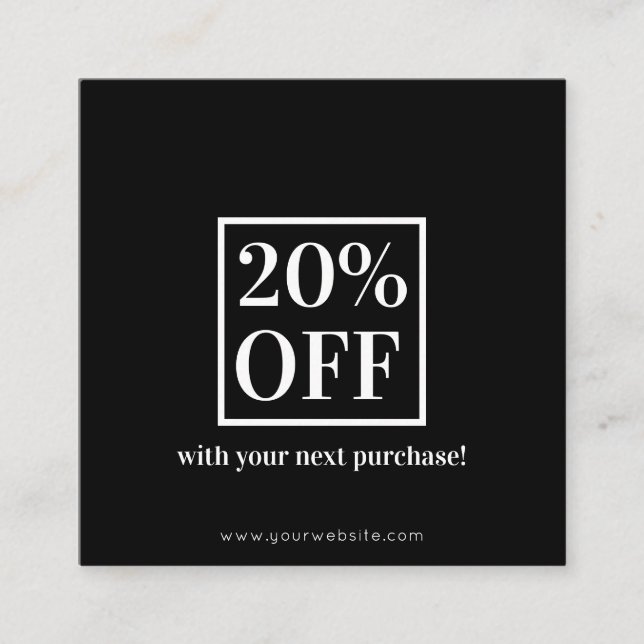 Tarjeta de descuento Minimalista (Anverso)