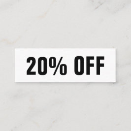 Tarjeta de descuento moderna en blanco y negro