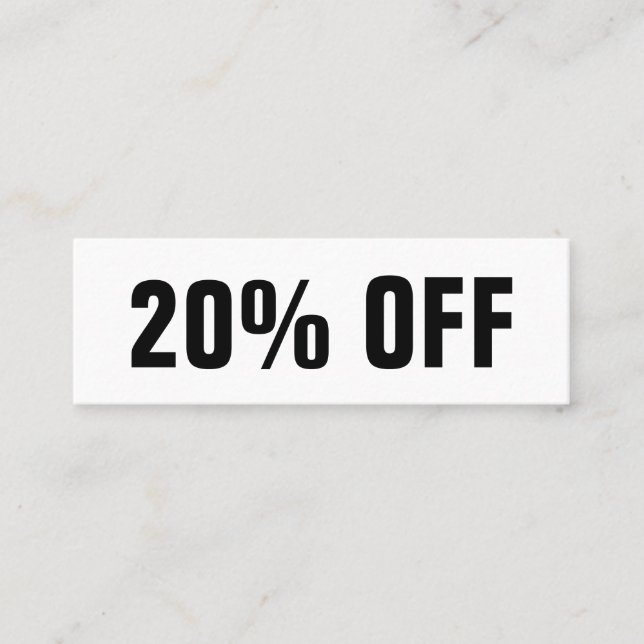 Tarjeta de descuento moderna en blanco y negro (Anverso)