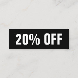 Tarjeta de descuento moderna en blanco y negro