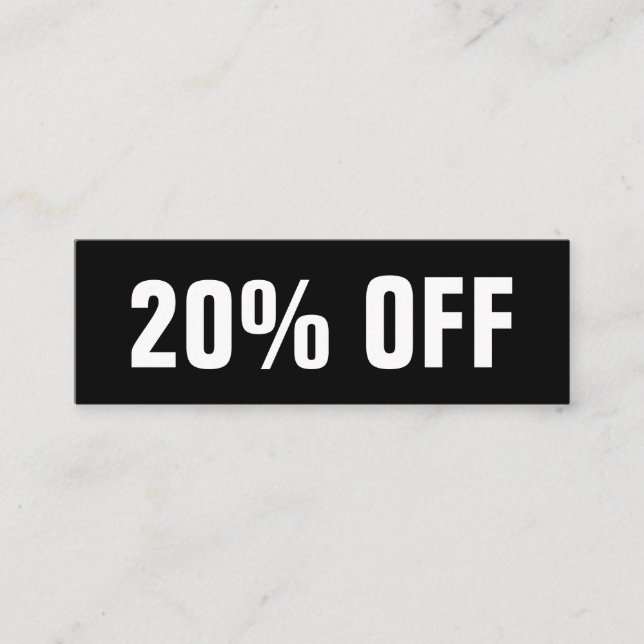 Tarjeta de descuento moderna en blanco y negro (Anverso)