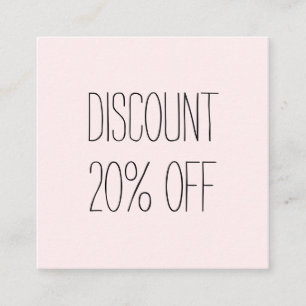 Tarjeta de descuento moderna minimalista rosa past