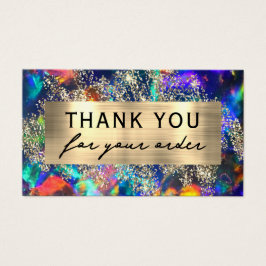 Tarjeta de descuento opal azul del purpurina de or