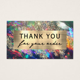 Tarjeta de descuento opal negra del purpurina de o