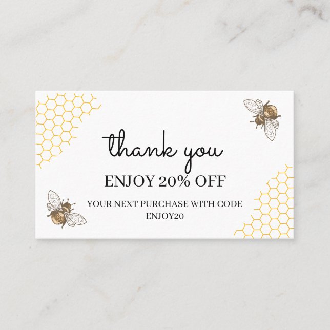Tarjeta de descuento para apicultores de abejas me (Anverso)
