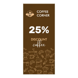 Tarjeta de descuento para café moderna con logotip