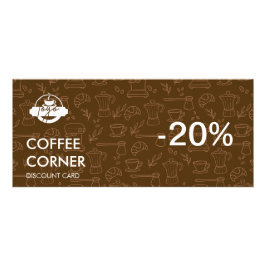 Tarjeta de descuento para cafetería con código QR