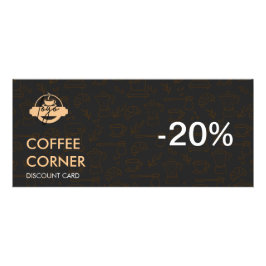 Tarjeta de descuento para cafetería con código QR