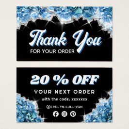 Tarjeta de descuento para cristales azules